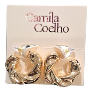 💛🔹️Camila Coelho🔹️ Twisted Gold huggie Earrings